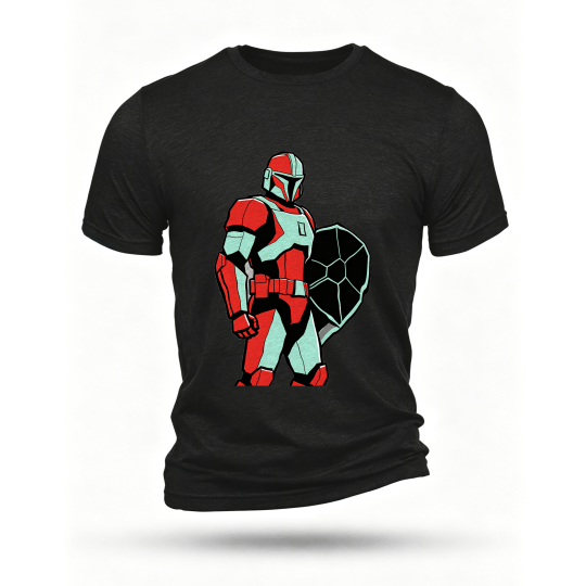 Black T-shirt, front print