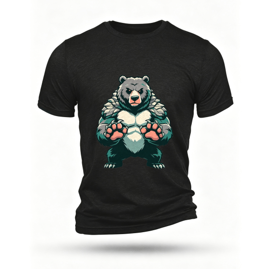 Black T-shirt, front print
