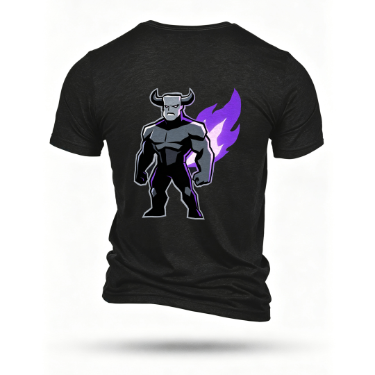 Black T-shirt, back print