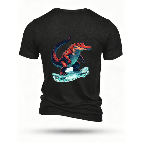 Black T-shirt, back print