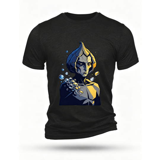 Black T-shirt, front print