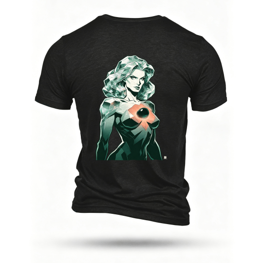 Black T-shirt, back print