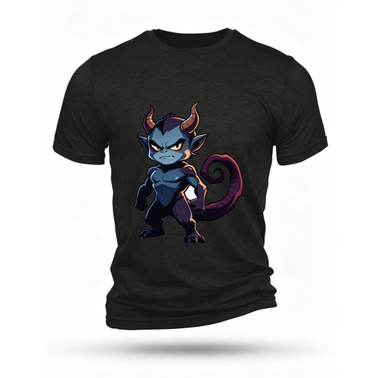Black T-shirt, front print