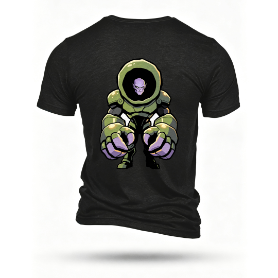 Black T-shirt, back print