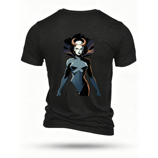 Black T-shirt, back print