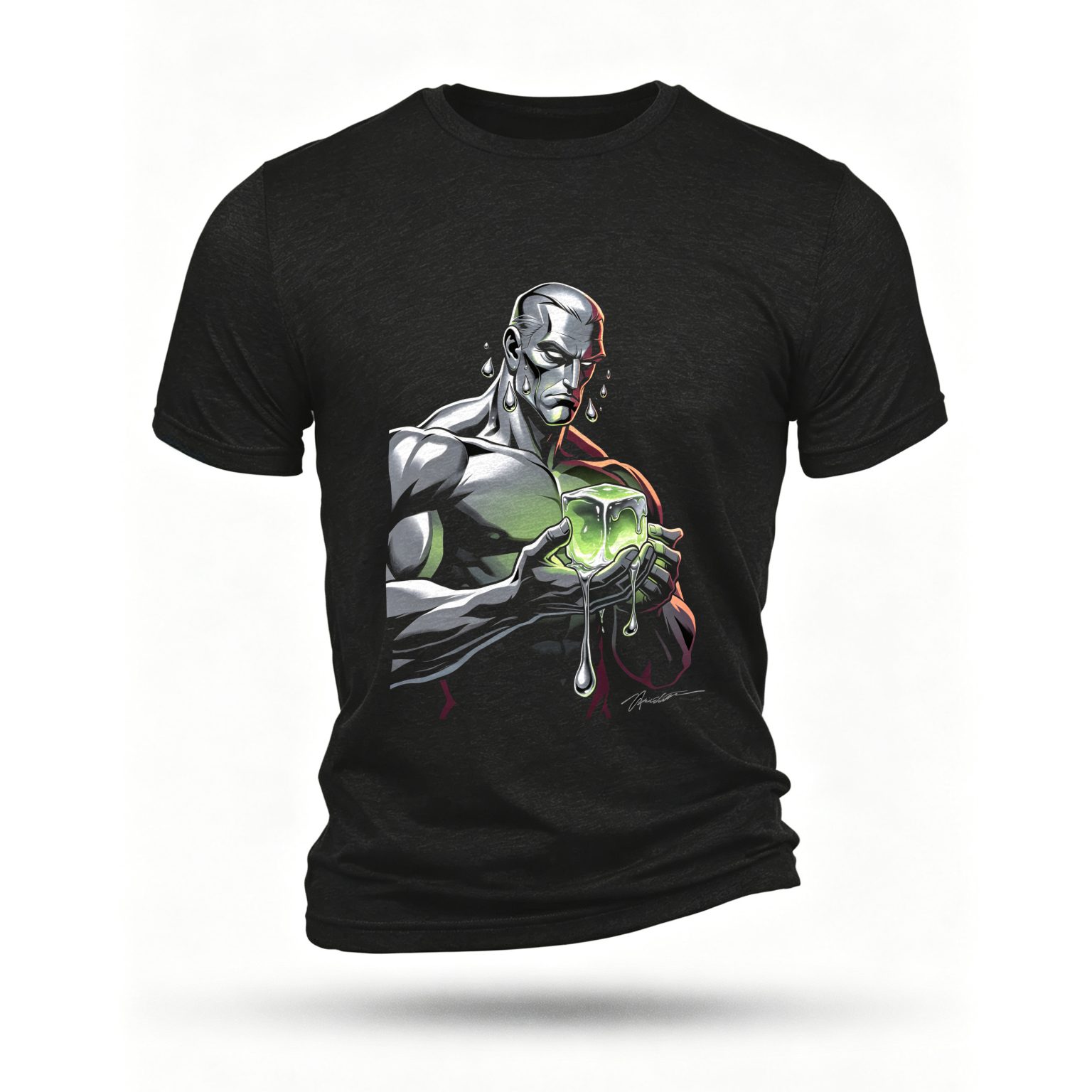 Black T-shirt, front print