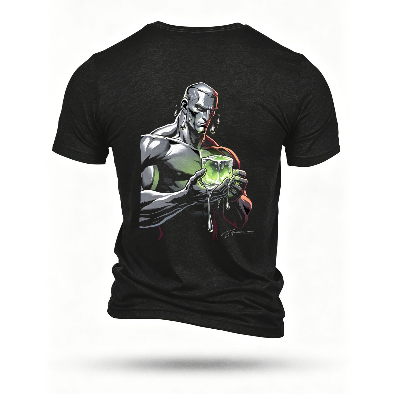 Black T-shirt, back print