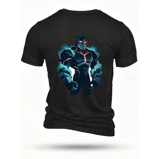 Black T-shirt, back print
