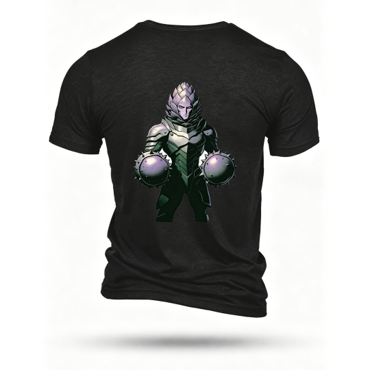 Black T-shirt, back print