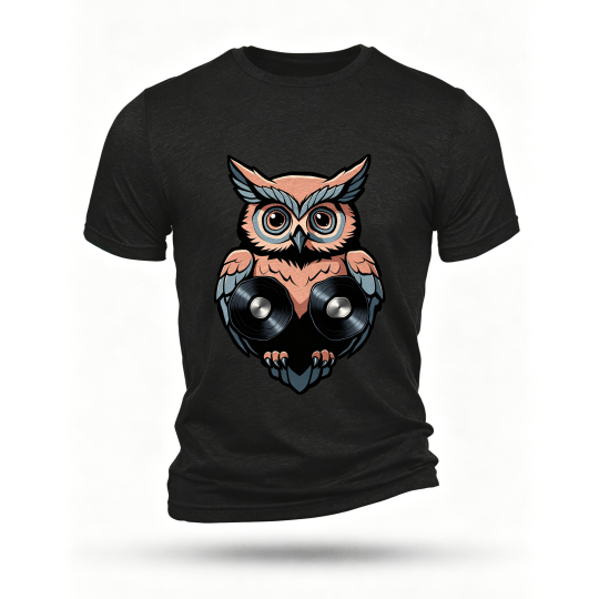Black T-shirt, front print