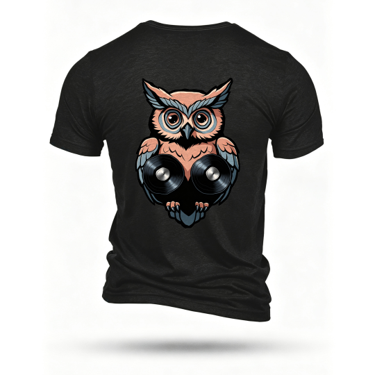 Black T-shirt, back print