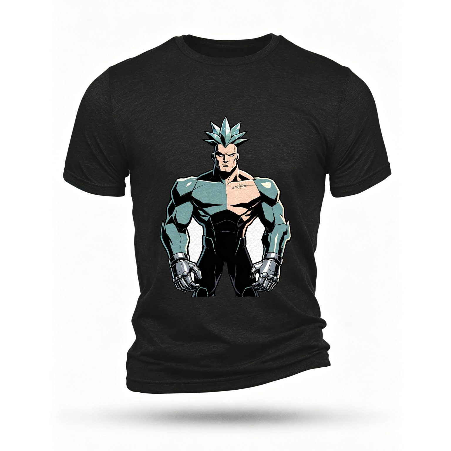 Black T-shirt, front print
