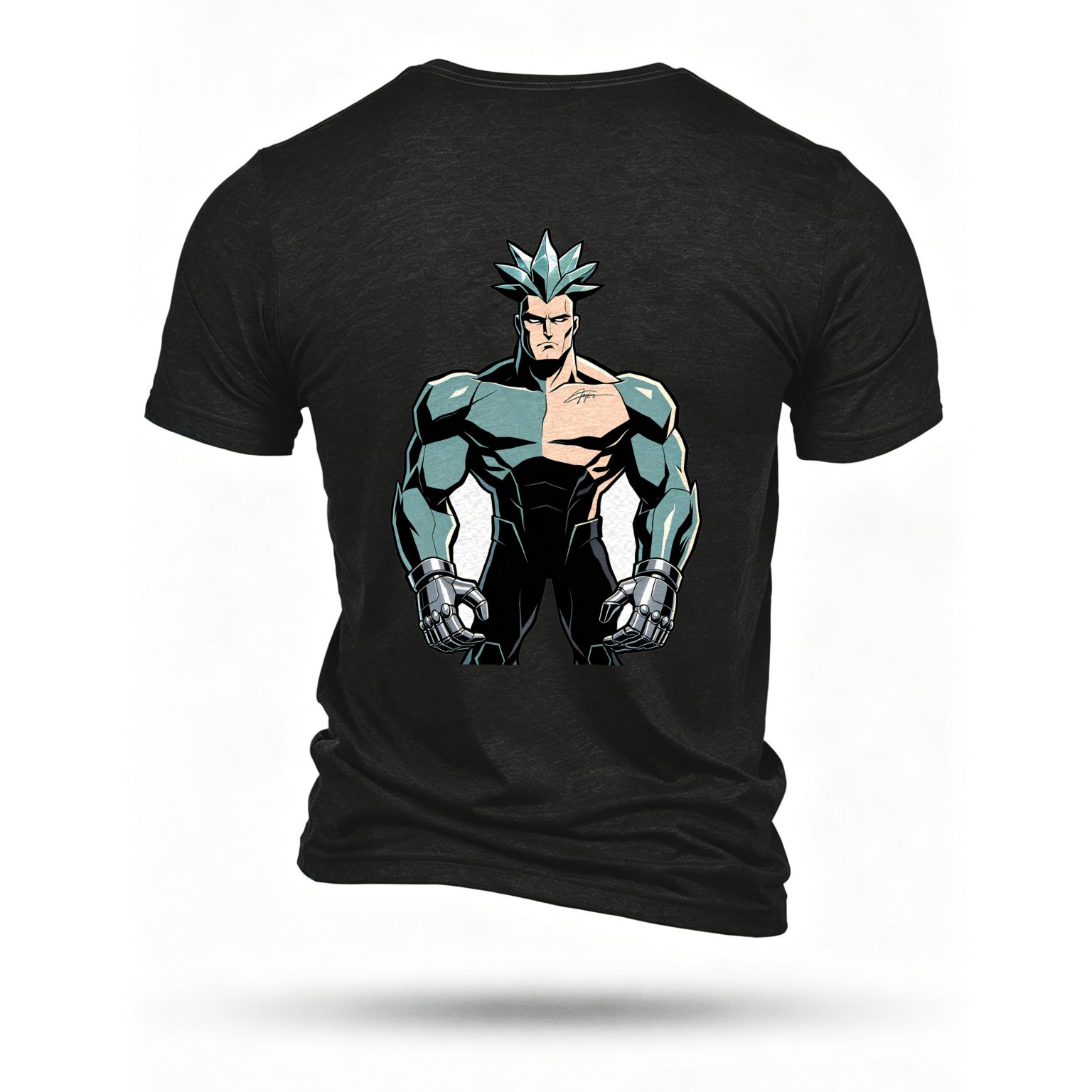 Black T-shirt, back print