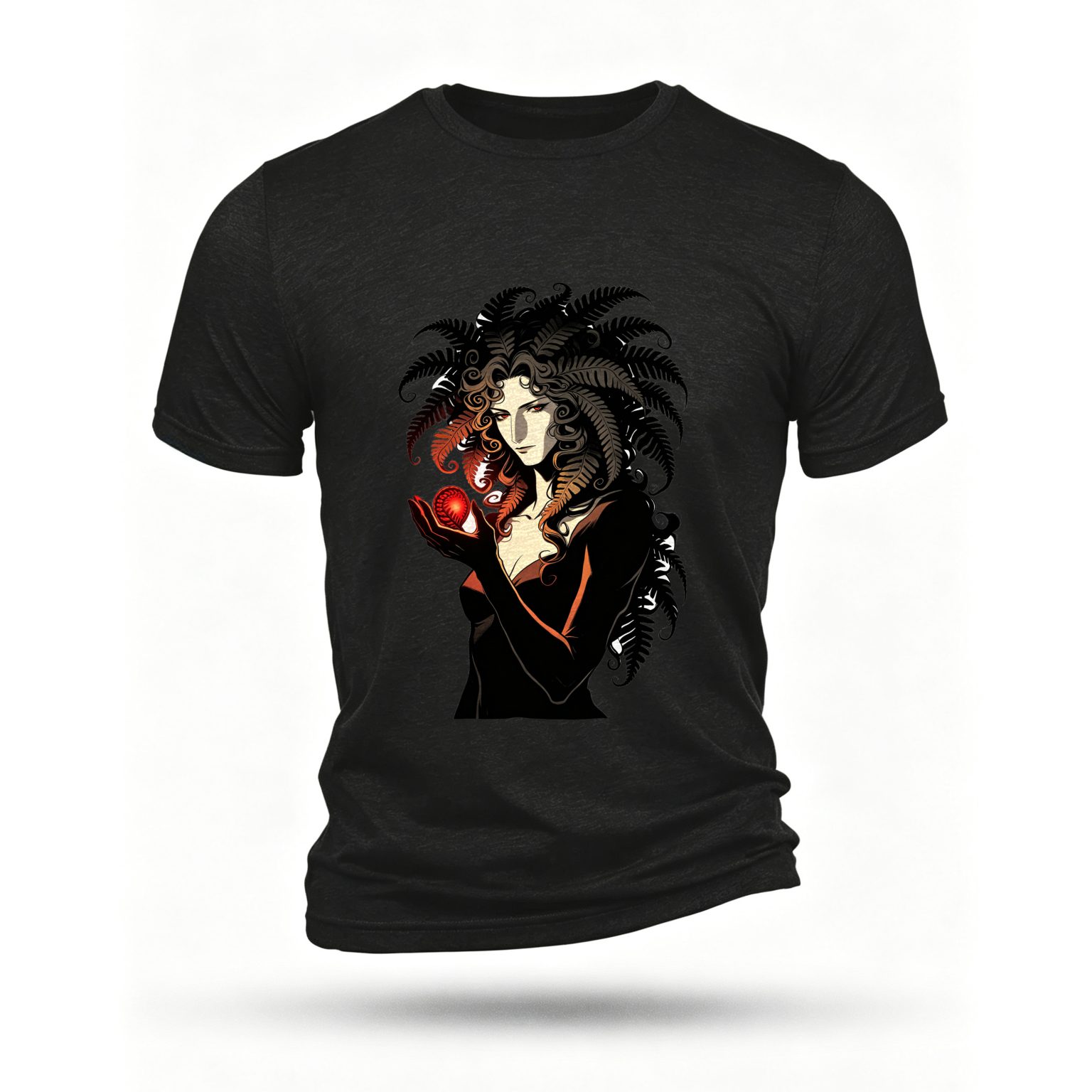 Black T-shirt, front print