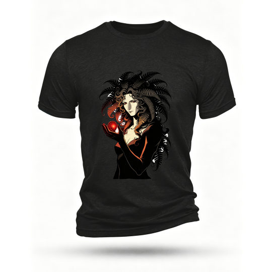 Black T-shirt, front print