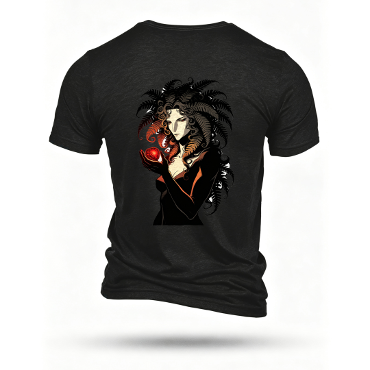 Black T-shirt, back print