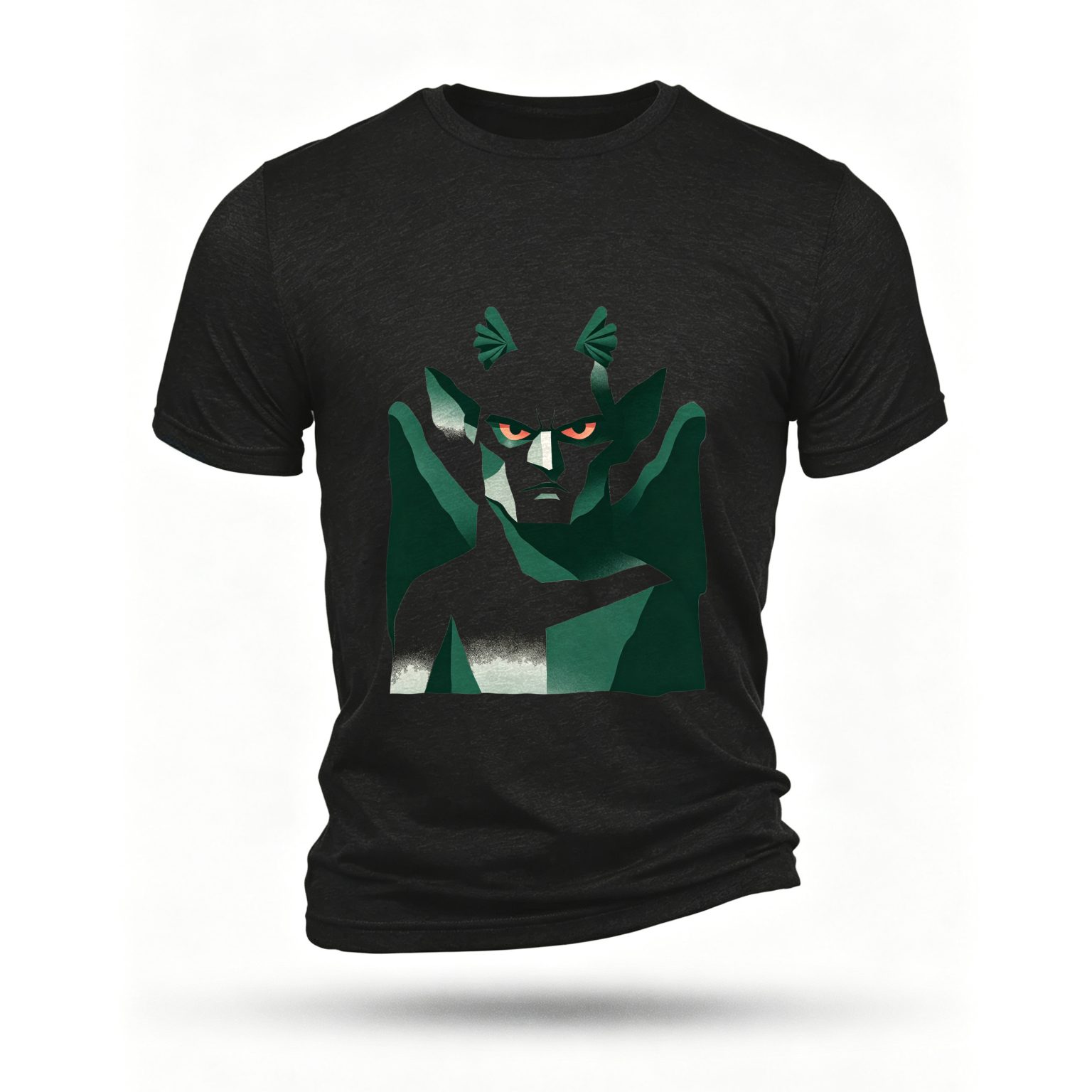 Black T-shirt, front print