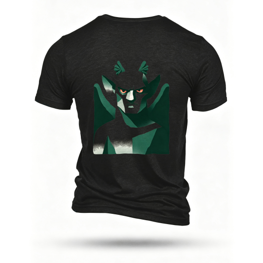 Black T-shirt, back print