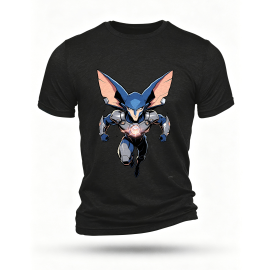 Black T-shirt, front print