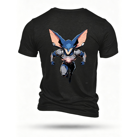 Black T-shirt, back print