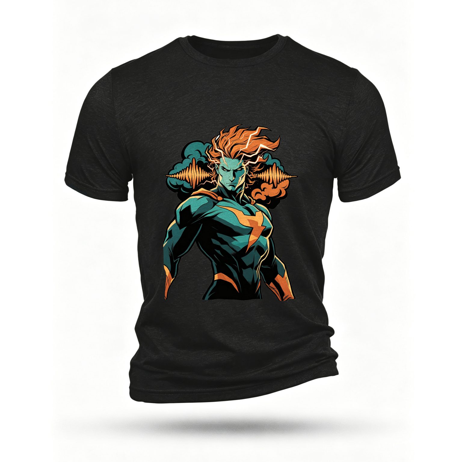 Black T-shirt, front print
