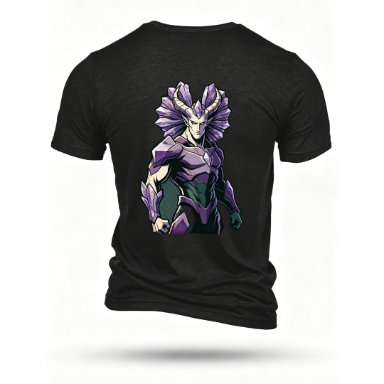 Black T-shirt, back print