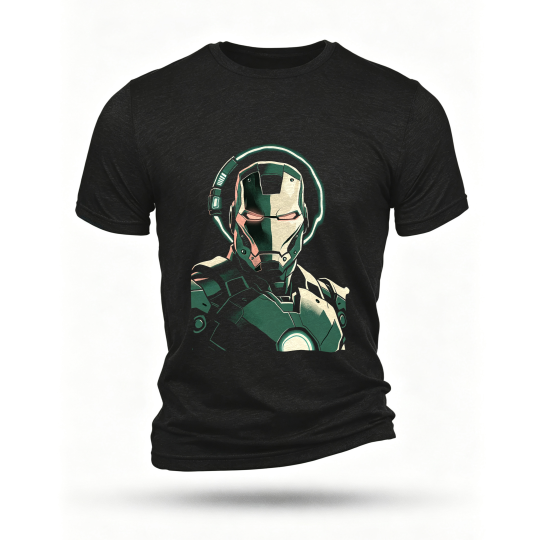 Black T-shirt, front print