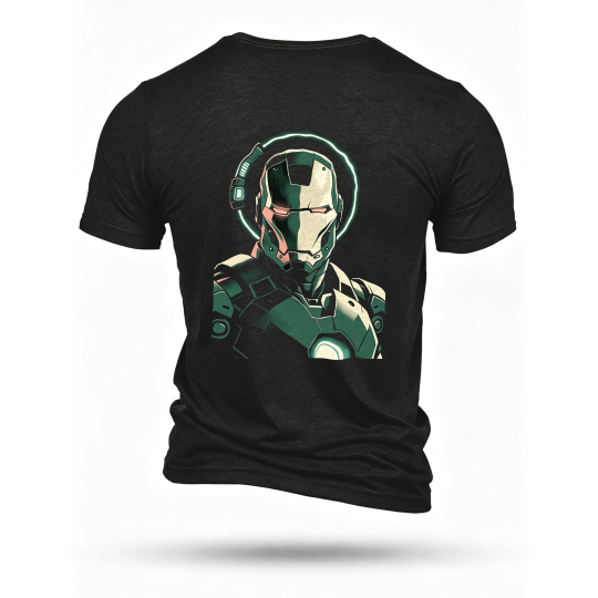 Black T-shirt, back print