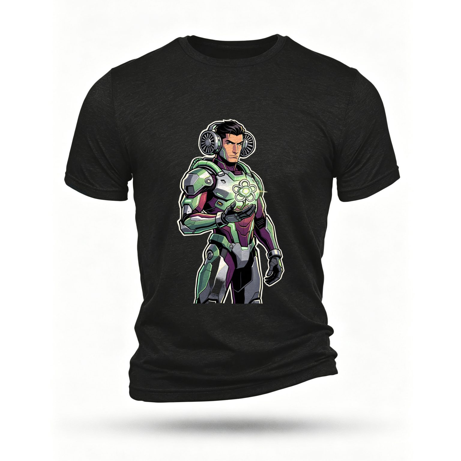 Black T-shirt, front print