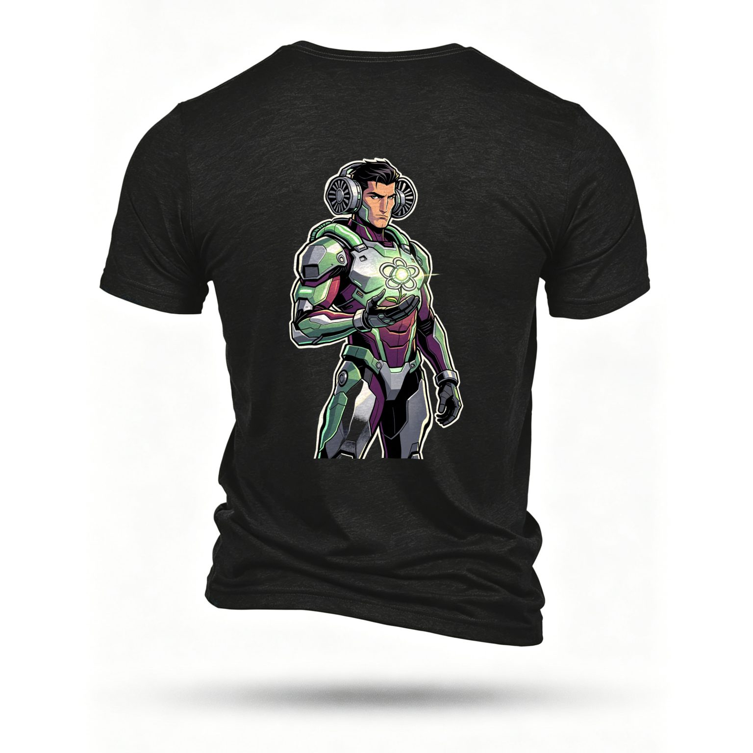 Black T-shirt, back print