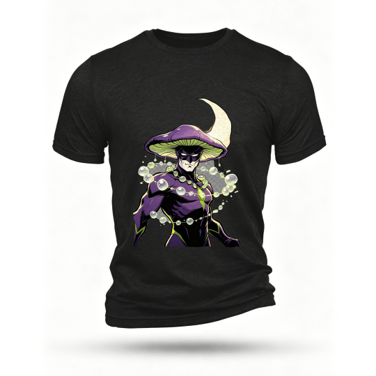 Black T-shirt, front print