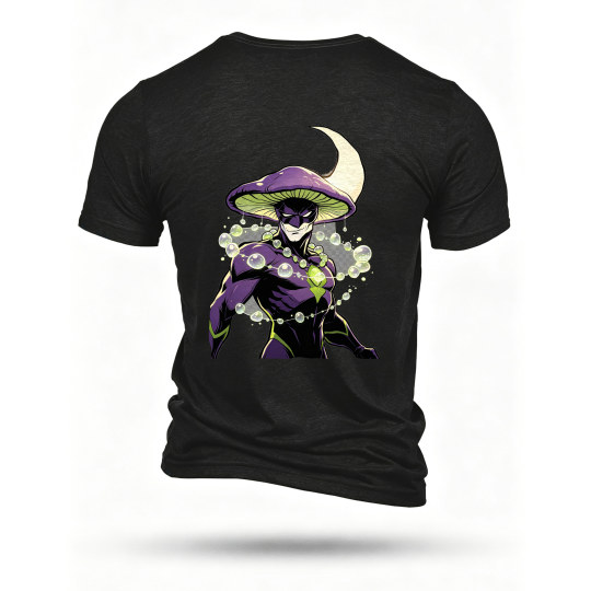 Black T-shirt, back print