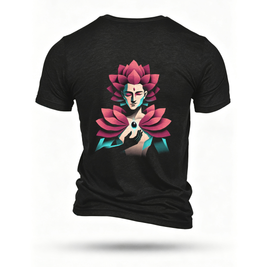 Black T-shirt, back print