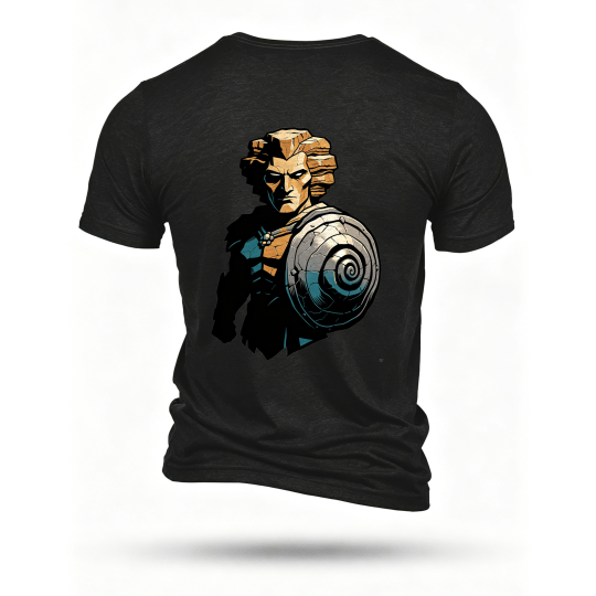 Black T-shirt, back print