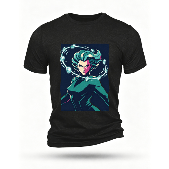 Black T-shirt, front print