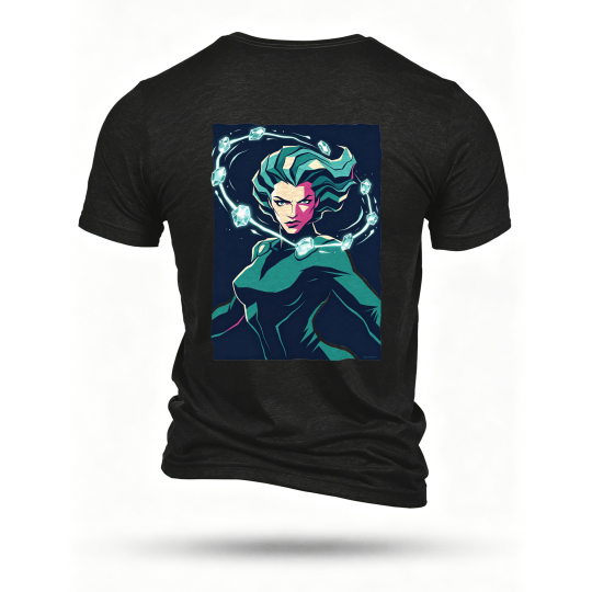 Black T-shirt, back print