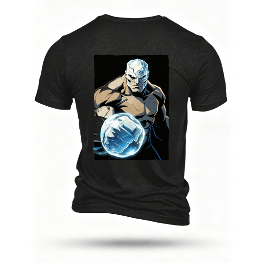Black T-shirt, back print
