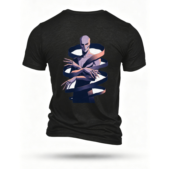 Black T-shirt, back print