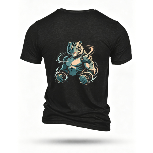 Black T-shirt, back print