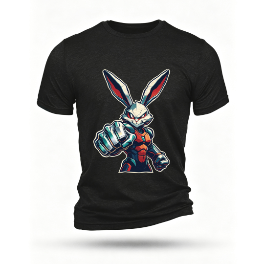 Black T-shirt, front print