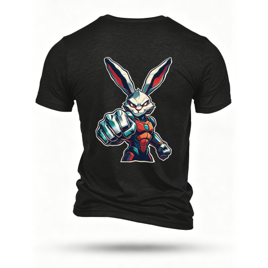 Black T-shirt, back print