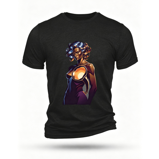 Black T-shirt, front print