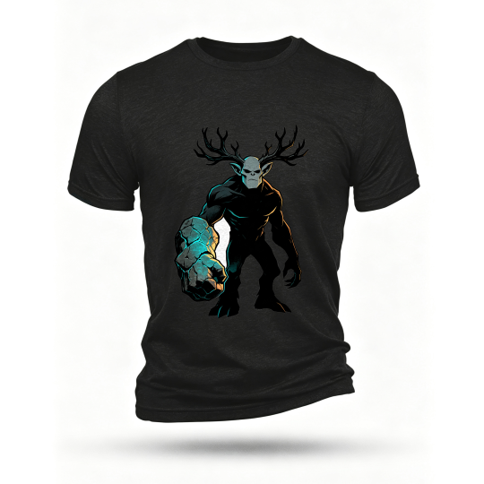 Black T-shirt, front print