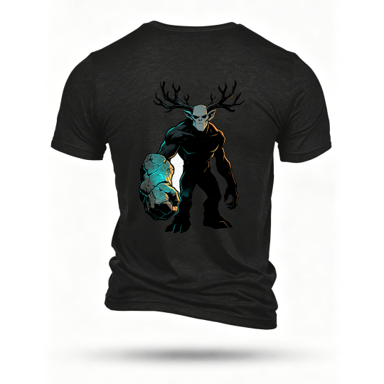 Black T-shirt, back print