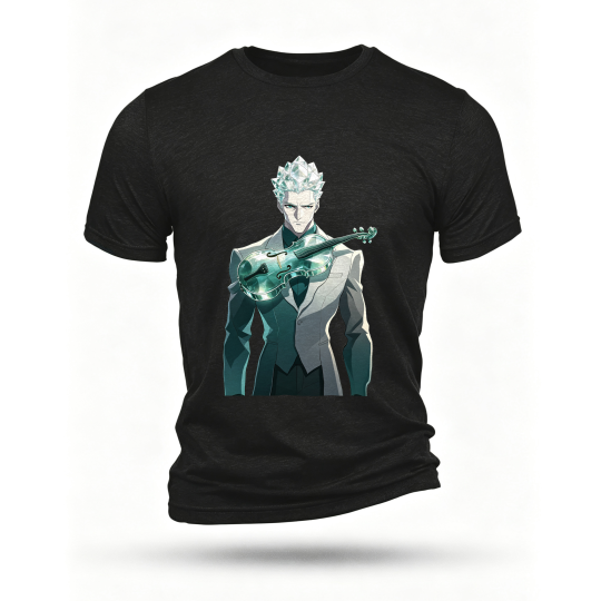 Black T-shirt, front print