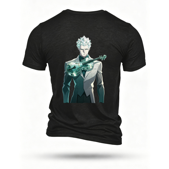 Black T-shirt, back print