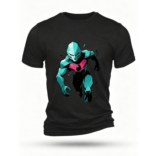Black T-shirt, front print