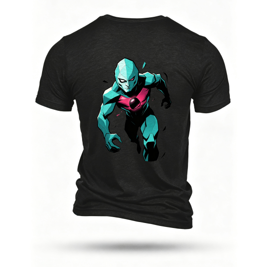 Black T-shirt, back print