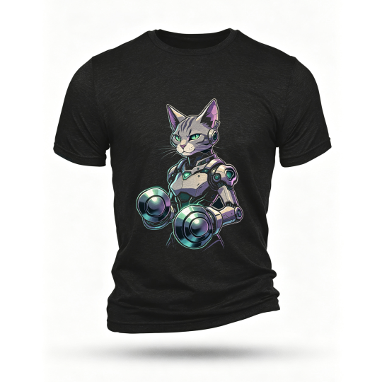 Black T-shirt, front print