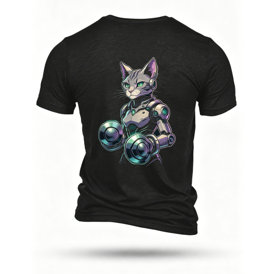 Black T-shirt, back print
